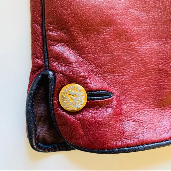 VINTAGE ANNE KLEIN Red Leather Gloves, Sz S - Picture 6 of 9